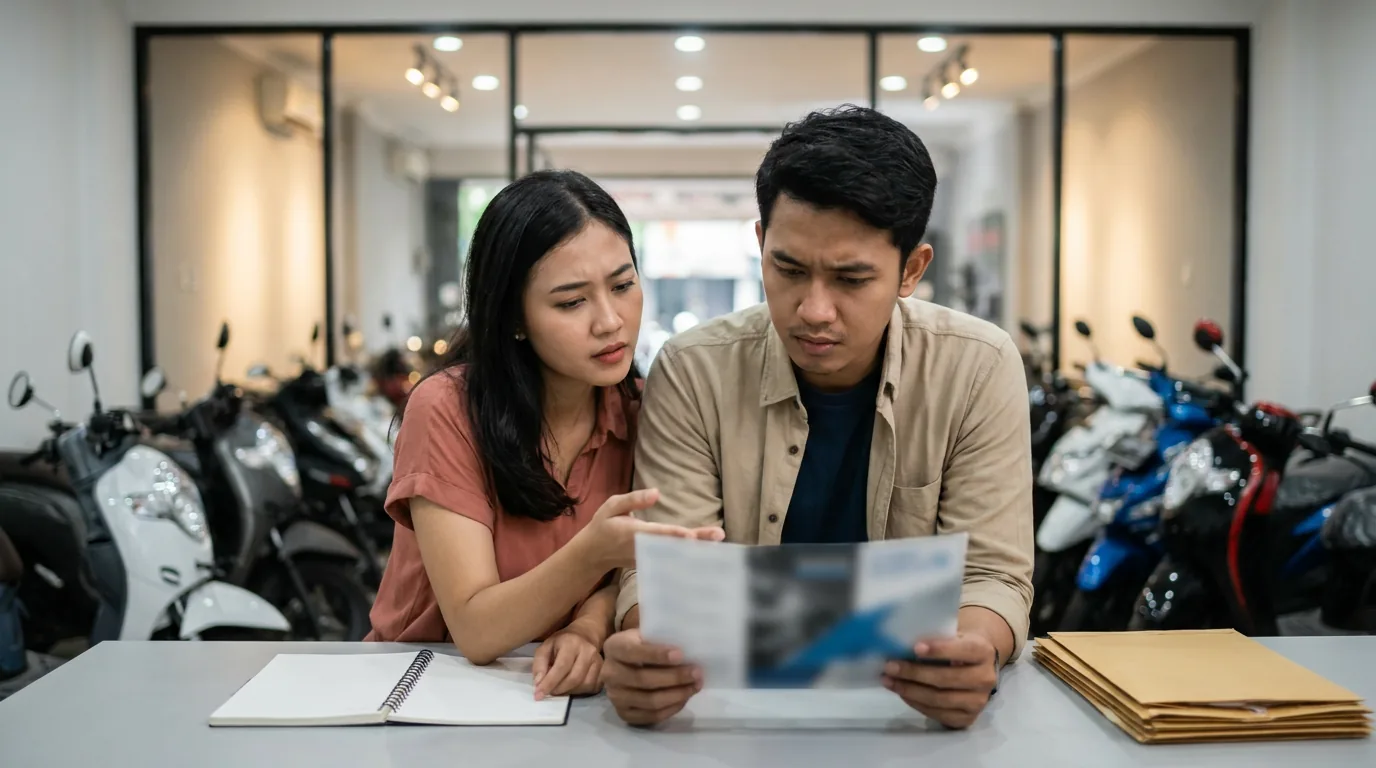 Pasangan muda Indonesia sedang mempertimbangkan cicilan kendaraan bermotor di tengah ancaman kenaikan suku bunga kredit.
