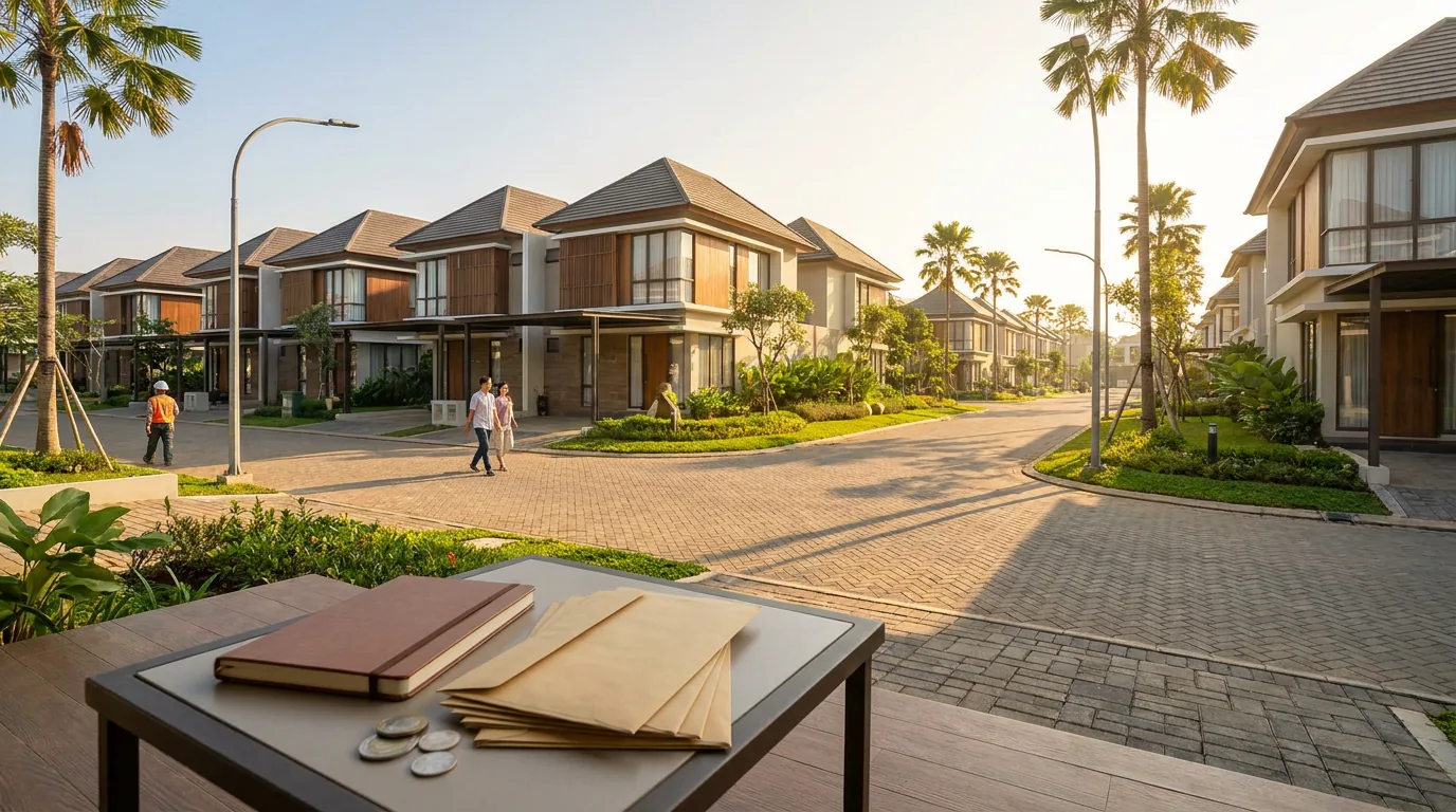Deretan rumah baru di kawasan perumahan modern Indonesia yang merepresentasikan tren kenaikan harga properti residensial pada kuartal kedua.