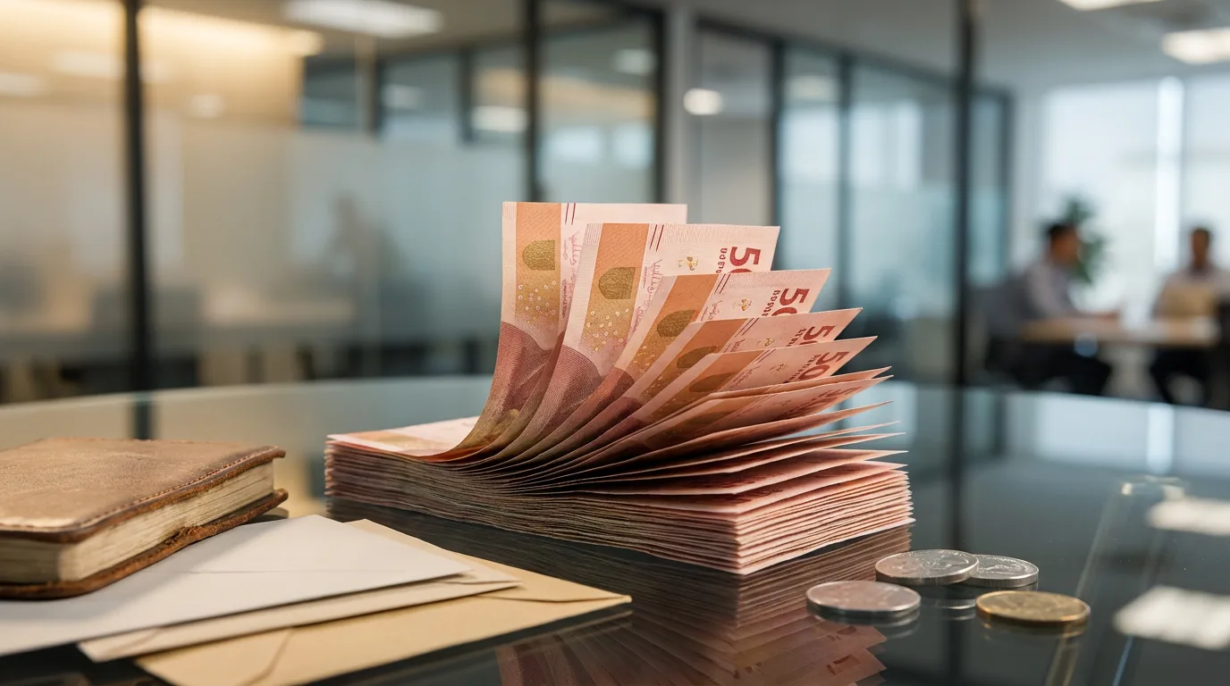 Lembaran uang kertas Rupiah Indonesia di atas meja kaca yang merepresentasikan stabilitas nilai tukar dan kebijakan moneter.