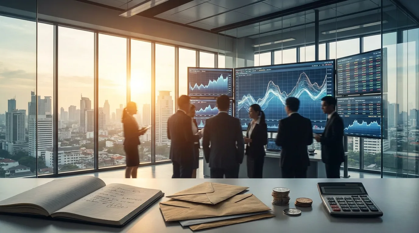 Profesional keuangan sedang menganalisis data pasar yang menunjukkan dinamika manuver perbankan.